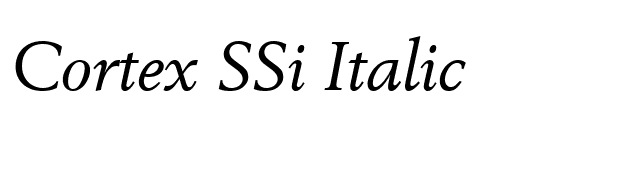 Cortex SSi Italic font preview