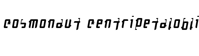 Cosmonaut CentripetalOblique font preview