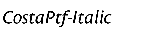 CostaPtf-Italic font preview