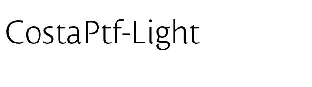 CostaPtf-Light font preview