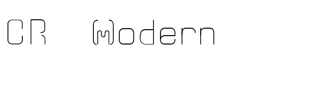 CR21 Modern font preview