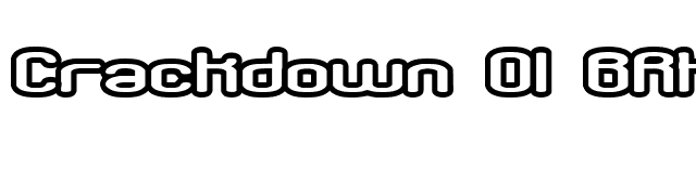 Crackdown O1 BRK font preview