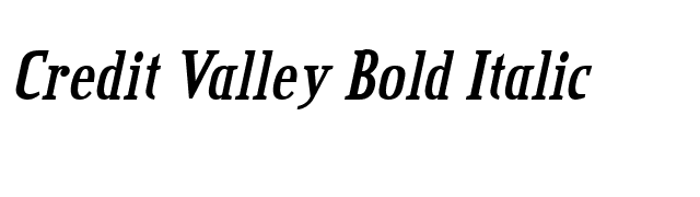 Credit Valley Bold Italic font preview