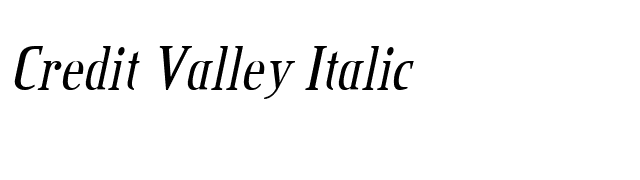 Credit Valley Italic font preview