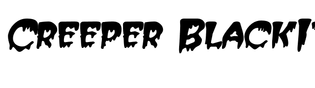 Creeper BlackItalic font preview