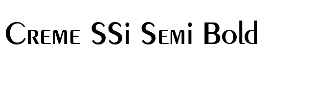 Creme SSi Semi Bold font preview