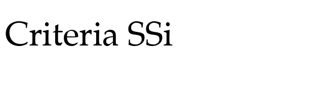 Criteria SSi font preview