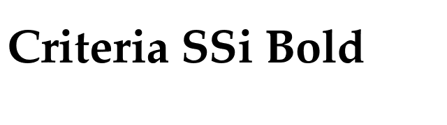 Criteria SSi Bold font preview