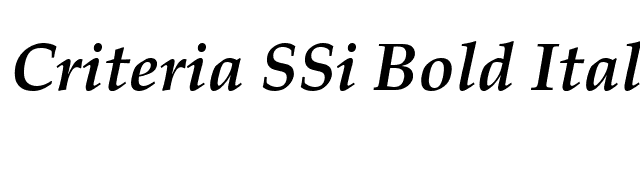 Criteria SSi Bold Italic font preview