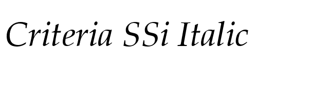 Criteria SSi Italic font preview