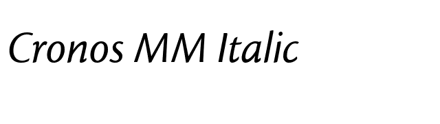 Cronos MM Italic font preview