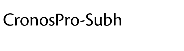 CronosPro-Subh font preview