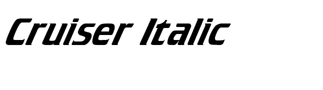 Cruiser Italic font preview