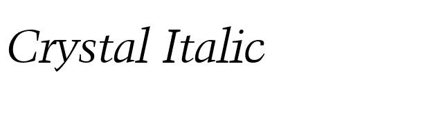 Crystal Italic font preview