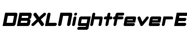 DBXLNightfever ExtraWideItalic font preview