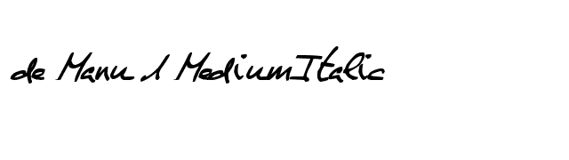 de Manu 1 MediumItalic font preview