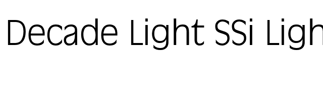 Decade Light SSi Light font preview