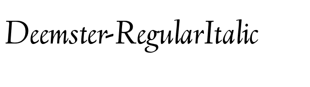 Deemster-RegularItalic font preview