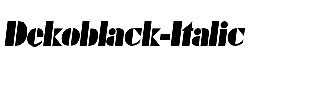 Dekoblack-Italic font preview