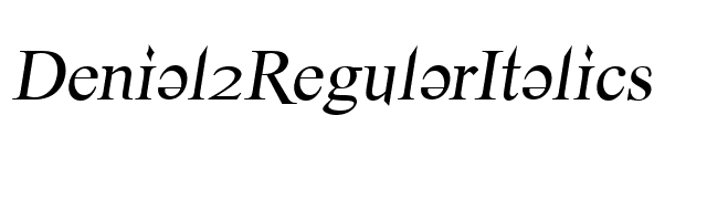 Denial2RegularItalics font preview