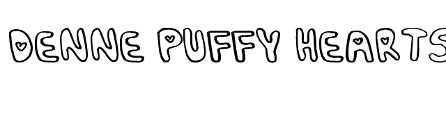 Denne Puffy Hearts font preview