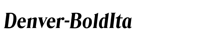 Denver-BoldIta font preview