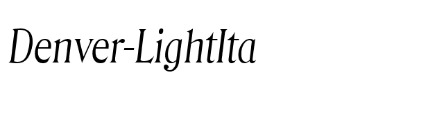 Denver-LightIta font preview