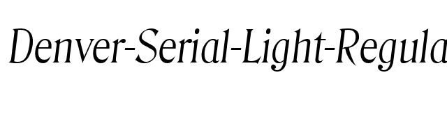 Denver-Serial-Light-RegularItalic font preview