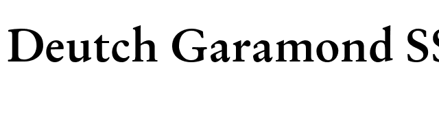 Deutch Garamond SSi Bold font preview