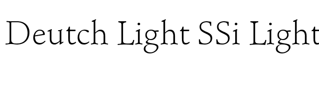 Deutch Light SSi Light font preview