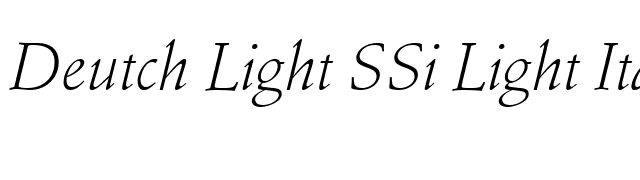 Deutch Light SSi Light Italic font preview