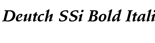 Deutch SSi Bold Italic font preview