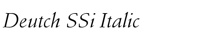 Deutch SSi Italic font preview