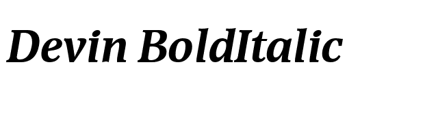 Devin BoldItalic font preview