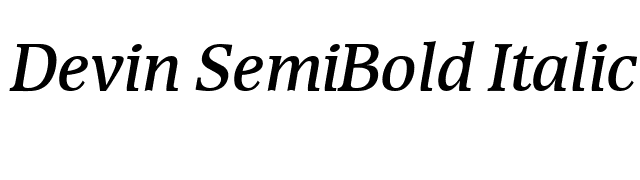 Devin SemiBold Italic font preview