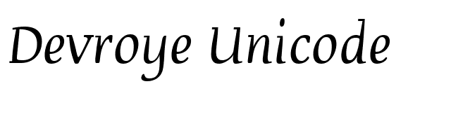 Devroye Unicode font preview