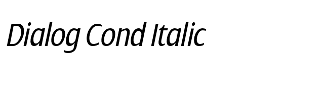 Dialog Cond Italic font preview