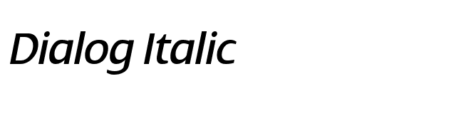 Dialog Italic font preview