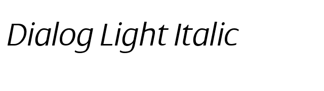 Dialog Light Italic font preview