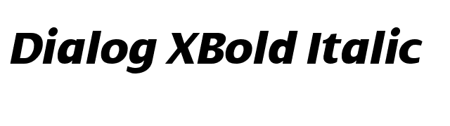 Dialog XBold Italic font preview