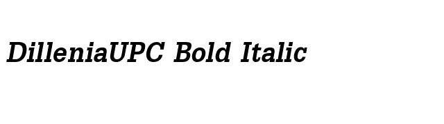 DilleniaUPC Bold Italic font preview