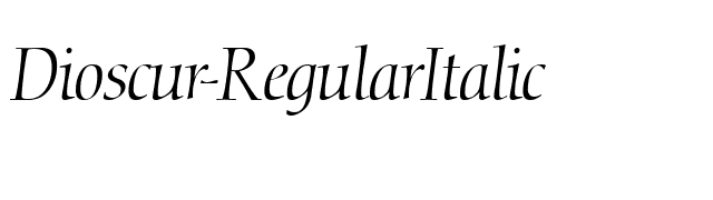 Dioscur-RegularItalic font preview