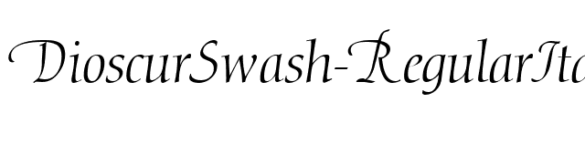 DioscurSwash-RegularItalic font preview