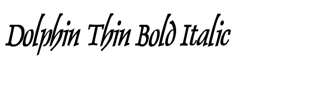 Dolphin Thin Bold Italic font preview