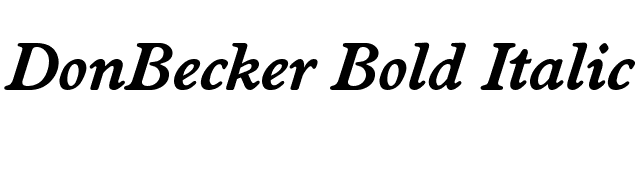 DonBecker Bold Italic font preview