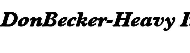 DonBecker-Heavy Italic font preview