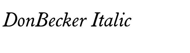 DonBecker Italic font preview