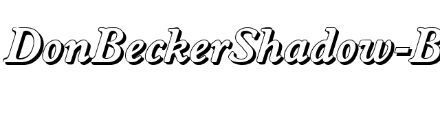 DonBeckerShadow-BoldItalic font preview