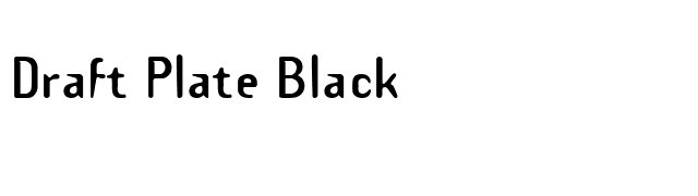 Draft Plate Black font preview