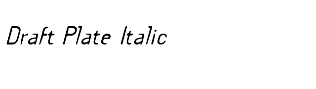 Draft Plate Italic font preview